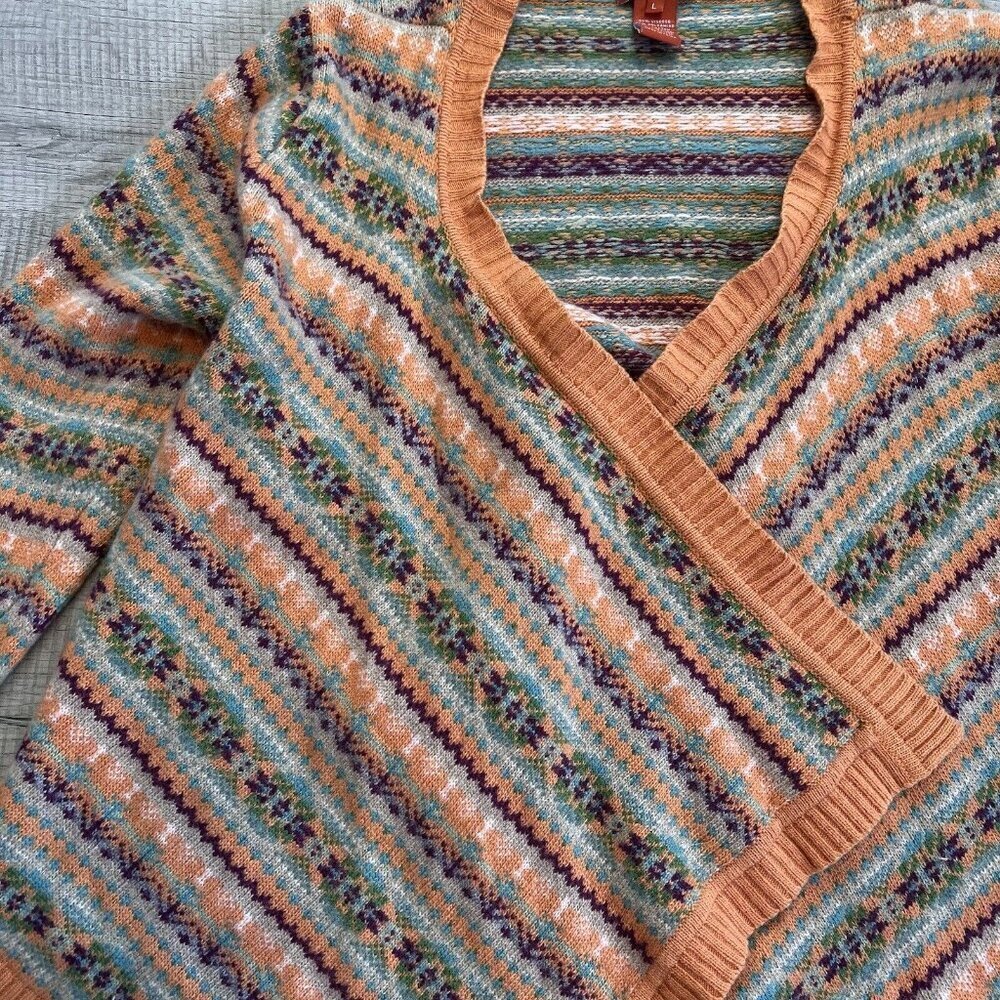 Sundance Orange and Green Patterned Cardigan - Picture 7 of 14